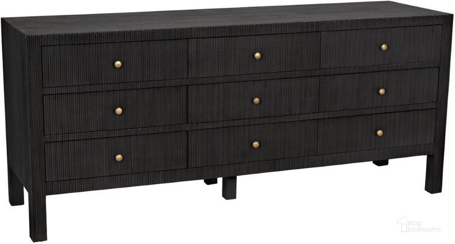 The appearance of Conrad 9 Drawer Dresser In Pale designed by Noir in the transitional interior design. This pale piece of furniture  was selected by 1StopBedrooms from Conrad Collection to add a touch of cosiness and style into your home. Sku: GDRE222P. Product Type: Dresser. Material: Wood Veneer. Image1