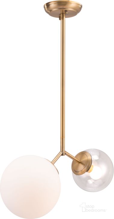 The appearance of Constance Ceiling Lamp Gold designed by Zuo Modern in the modern / contemporary interior design. This brass piece of furniture  was selected by 1StopBedrooms from Constance Collection to add a touch of cosiness and style into your home. Sku: 56114. Material: Glass. Product Type: Lamp. Image1