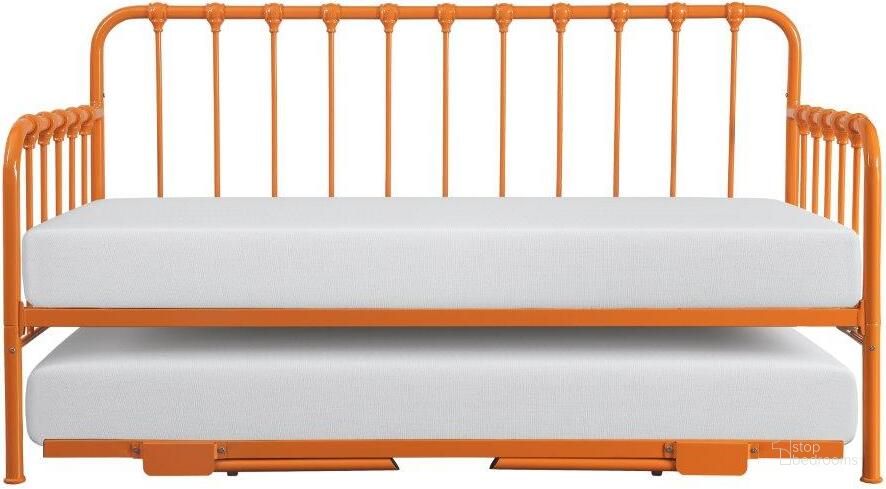 The appearance of Constance Orange Daybed With Lift Up Trundle designed by Homelegance in the transitional interior design. This orange piece of furniture  was selected by 1StopBedrooms from Constance Collection to add a touch of cosiness and style into your home. Sku: 4983RN-NT. Bed Type: Daybed. Material: Metal. Product Type: DayBed. Image1