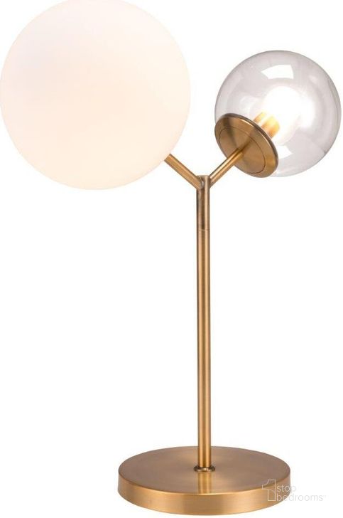 The appearance of Constance Table Lamp Gold designed by Zuo Modern in the modern / contemporary interior design. This brass piece of furniture  was selected by 1StopBedrooms from Constance Collection to add a touch of cosiness and style into your home. Sku: 56115. Material: Glass. Product Type: Table Lamp. Image1