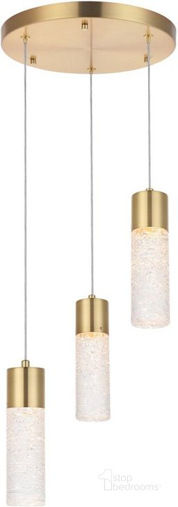 The appearance of Constellation 3 Light Gold Led Pendant 5200D12G designed by Elegant Lighting in the transitional interior design. This gold piece of furniture  was selected by 1StopBedrooms from Constellation Collection to add a touch of cosiness and style into your home. Sku: 5200D12G. Material: Metal. Product Type: Pendant Lighting. Image1