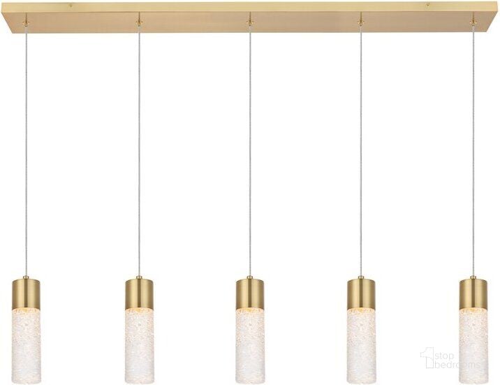 The appearance of Constellation 5 Light Gold Led Pendant designed by Elegant Lighting in the transitional interior design. This gold piece of furniture  was selected by 1StopBedrooms from Constellation Collection to add a touch of cosiness and style into your home. Sku: 5200D42G. Material: Metal. Product Type: Pendant Lighting. Image1