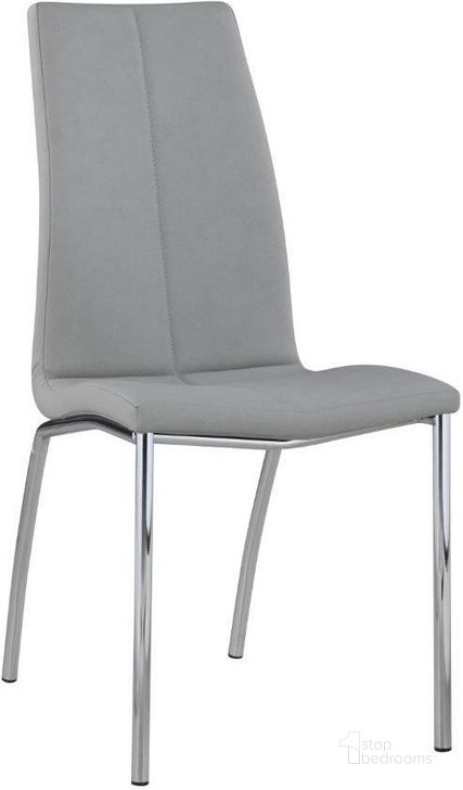 The appearance of Contemporary Curved-Back Side Chair BECKY-SC-GRY Set of 4 designed by Chintaly Imports in the modern / contemporary interior design. This chrome piece of furniture  was selected by 1StopBedrooms from Becky Collection to add a touch of cosiness and style into your home. Sku: BECKY-SC-GRY. Product Type: Side Chair. Image1