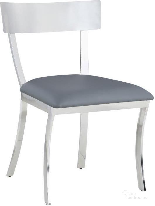 The appearance of Contemporary Curved-Back Side Chair MAIDEN-SC-GRY Set of 2 designed by Chintaly Imports in the modern / contemporary interior design. This stainless steel piece of furniture  was selected by 1StopBedrooms from Maiden Collection to add a touch of cosiness and style into your home. Sku: MAIDEN-SC-GRY. Product Type: Side Chair. Image1