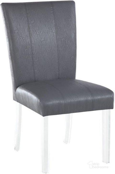 The appearance of Contemporary Curved Flare-Back Parson Side Chair 4038-PRS-SC-GRY Set of 2 designed by Chintaly Imports in the modern / contemporary interior design. This gray piece of furniture  was selected by 1StopBedrooms from  to add a touch of cosiness and style into your home. Sku: 4038-PRS-SC-GRY. Product Type: Side Chair. Image1