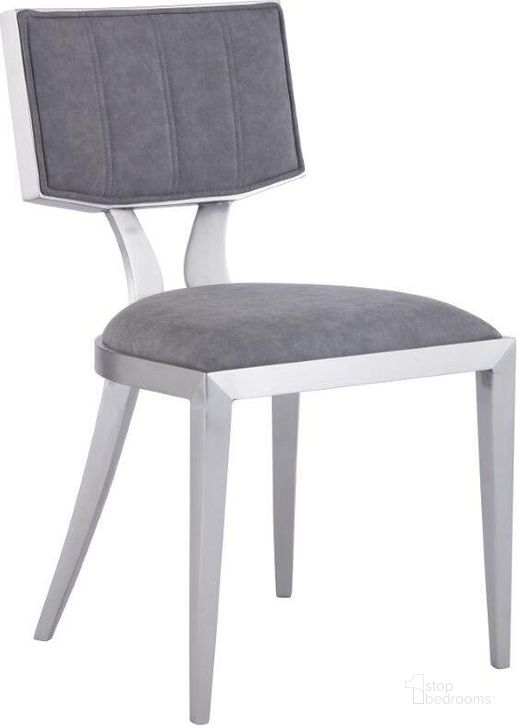 The appearance of Contemporary Floating-Back Side Chair W/Faux Leather Upholstery Set of 2 designed by Chintaly Imports in the modern / contemporary interior design. This brushed steel piece of furniture  was selected by 1StopBedrooms from Mavis Collection to add a touch of cosiness and style into your home. Sku: MAVIS-SC-GRY-BSH. Material: Faux Leather. Product Type: Side Chair. Image1