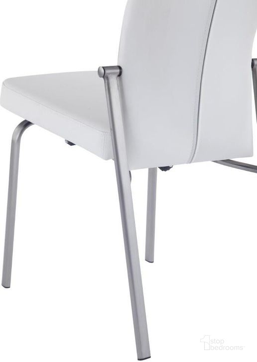 The appearance of Contemporary Motion-Back Leather Upholstered Side Chair Set of 2 designed by Chintaly Imports in the modern / contemporary interior design. This chrome piece of furniture  was selected by 1StopBedrooms from Molly Collection to add a touch of cosiness and style into your home. Sku: MOLLY-SC-WHT-LTH. Material: Leather. Product Type: Side Chair. Image1