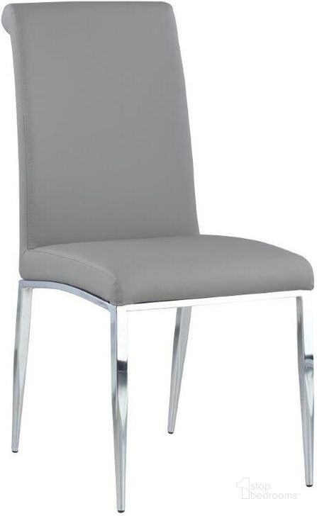 The appearance of Contemporary Upholstered Cantilever Side Chair ALEXIS-SC-GRY Set of 4 designed by Chintaly Imports in the modern / contemporary interior design. This chrome piece of furniture  was selected by 1StopBedrooms from Alexis Collection to add a touch of cosiness and style into your home. Sku: ALEXIS-SC-GRY. Product Type: Side Chair. Image1