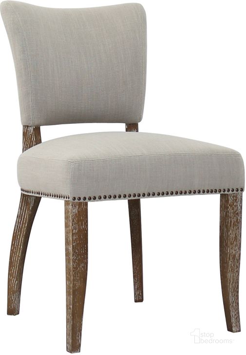 The appearance of Continenta Luther Dining Chair Set of 2 In Oyster designed by LH Imports in the traditional interior design. This oyster piece of furniture  was selected by 1StopBedrooms from Continenta Collection to add a touch of cosiness and style into your home. Sku: TW002-LT. Material: Polyester. Product Type: Dining Chair. Image1