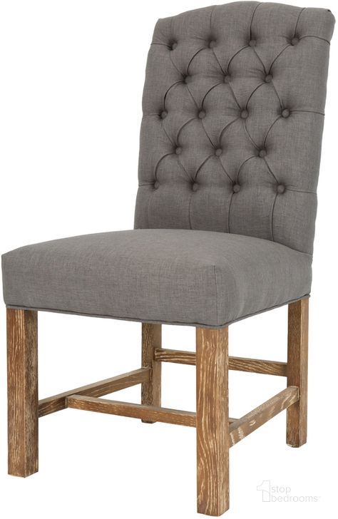 The appearance of Continenta York Dining Chair Set of 2 In Charcoal Grey And Natural Legs designed by LH Imports in the traditional interior design. This grey and natural piece of furniture  was selected by 1StopBedrooms from Continenta Collection to add a touch of cosiness and style into your home. Sku: SDC05-07O. Product Type: Dining Chair. Material: PU. Image1