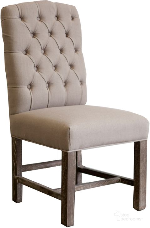 The appearance of Continenta York Dining Chair Set of 2 In Flax Linen And Natural Legs designed by LH Imports in the traditional interior design. This linen piece of furniture  was selected by 1StopBedrooms from Continenta Collection to add a touch of cosiness and style into your home. Sku: SDC05-02O. Product Type: Dining Chair. Material: PU. Image1