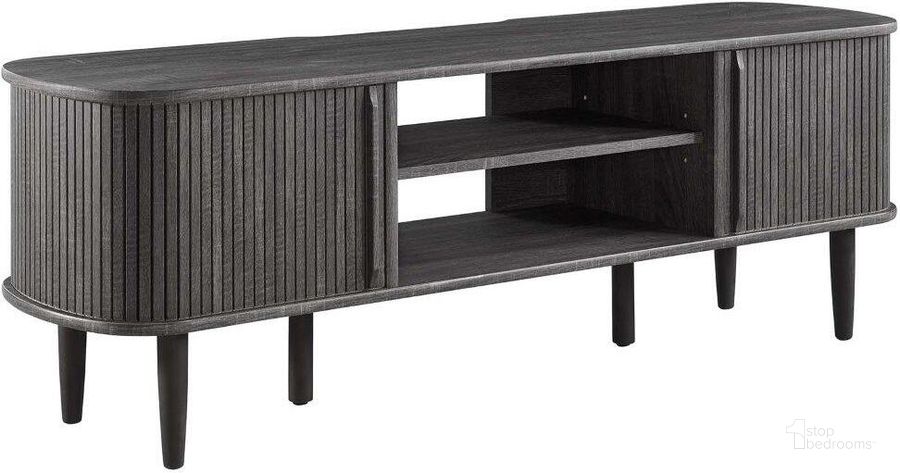The appearance of Contour Charcoal 55 Inch TV Stand designed by Modway in the modern / contemporary interior design. This charcoal piece of furniture  was selected by 1StopBedrooms from Contour Collection to add a touch of cosiness and style into your home. Sku: EEI-6158-CHA. Product Type: TV Stand. Material: MDF. Image1