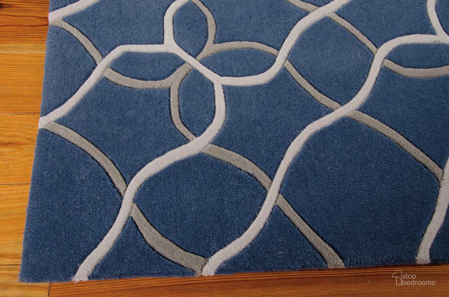 The appearance of Contour Denim 8 X 11 Area Rug designed by Nourison in the modern / contemporary interior design. This denim piece of furniture  was selected by 1StopBedrooms from Contour Collection to add a touch of cosiness and style into your home. Sku: 99446193162. Material: Polyester. Product Type: Area Rugs. Image1