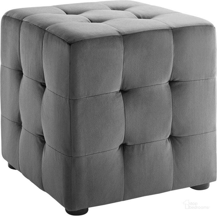 The appearance of Contour Gray Tufted Cube Performance Velvet Ottoman designed by Modway in the modern / contemporary interior design. This gray piece of furniture  was selected by 1StopBedrooms from Contour Collection to add a touch of cosiness and style into your home. Sku: EEI-3577-GRY. Material: Wood. Product Type: Ottoman. Image1