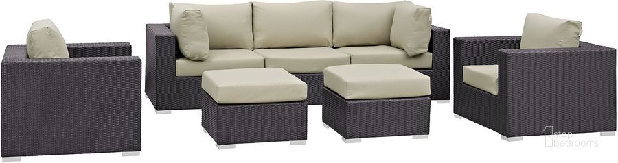 The appearance of Convene Espresso Beige 7 Piece Outdoor Patio Sectional Set EEI-2200-EXP-BEI-SET designed by Modway in the modern / contemporary interior design. This espresso beige piece of furniture  was selected by 1StopBedrooms from Convene Collection to add a touch of cosiness and style into your home. Sku: EEI-2200-EXP-BEI-SET. Material: Steel. Product Type: Outdoor Conversation Set. Image1