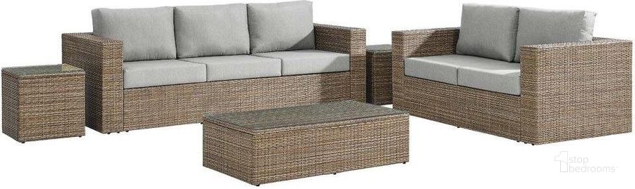 The appearance of Convene Outdoor Patio 5 Piece Furniture Set In Cappuccino Gray designed by Modway in the transitional interior design. This cappuccino gray piece of furniture  was selected by 1StopBedrooms from Convene Collection to add a touch of cosiness and style into your home. Sku: EEI-6331-CAP-GRY. Material: Aluminum. Product Type: Outdoor Set. Image1