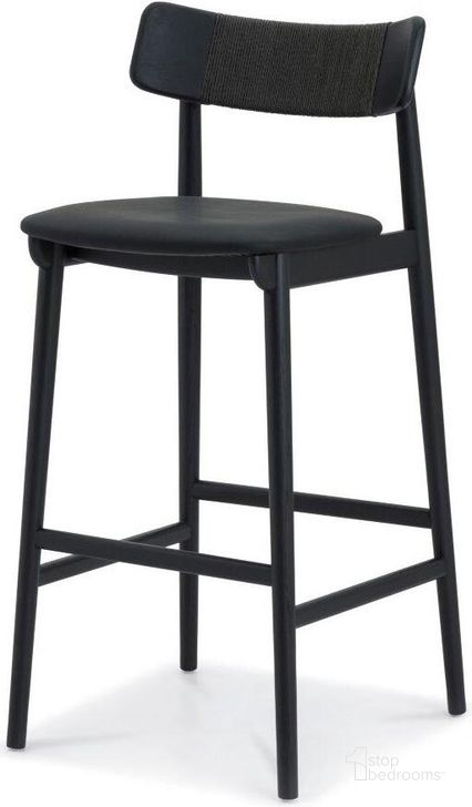 The appearance of Converse Bar Stool In Charcoal designed by Union Home Furniture in the modern / contemporary interior design. This charcoal piece of furniture  was selected by 1StopBedrooms from Converse Collection to add a touch of cosiness and style into your home. Sku: DIN00330. Material: Leather. Product Type: Barstool. Image1