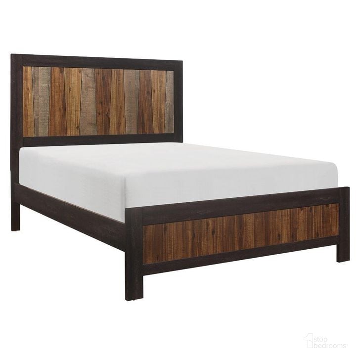 The appearance of Cooper Multi Tone Wire Brushed Queen Panel Bed designed by Homelegance in the transitional interior design. This brown piece of furniture  was selected by 1StopBedrooms from Cooper Collection to add a touch of cosiness and style into your home. Sku: 2059-1;2059-3. Bed Type: Panel Bed. Material: Wood. Product Type: Panel Bed. Bed Size: Queen. Image1