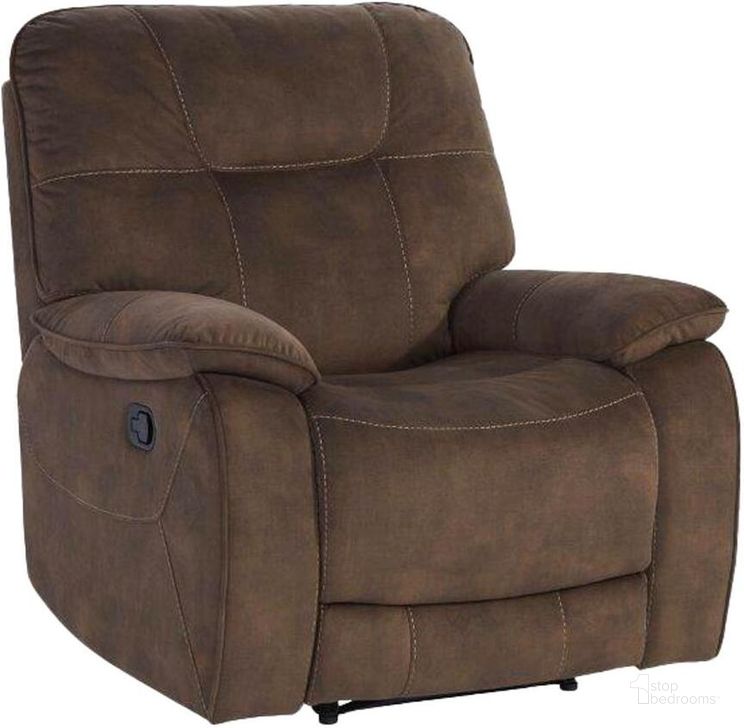 The appearance of Cooper Shadow Brown Manual Glider Recliner designed by Parker House in the transitional interior design. This brown piece of furniture  was selected by 1StopBedrooms from Cooper Collection to add a touch of cosiness and style into your home. Sku: MCOO#812G-SBR. Material: Polyester. Product Type: Recliner. Image1
