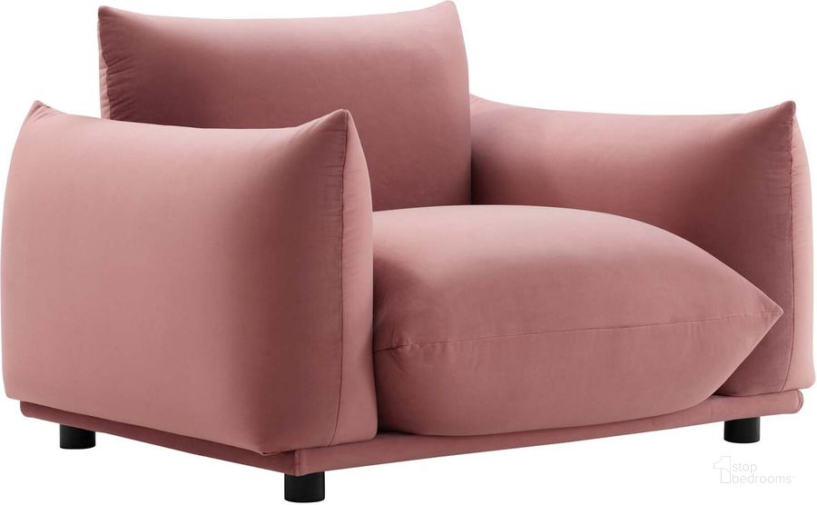 The appearance of Copious Performance Velvet Arm Chair EEI-5472-DUS designed by Modway in the modern / contemporary interior design. This dusty rose piece of furniture  was selected by 1StopBedrooms from Copious Collection to add a touch of cosiness and style into your home. Sku: EEI-5472-DUS. Material: Wood. Product Type: Arm Chair. Image1