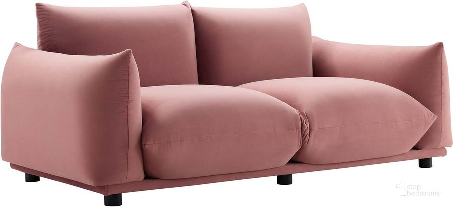 The appearance of Copious Performance Velvet Loveseat EEI-5471-DUS designed by Modway in the modern / contemporary interior design. This dusty rose piece of furniture  was selected by 1StopBedrooms from Copious Collection to add a touch of cosiness and style into your home. Sku: EEI-5471-DUS. Product Type: Loveseat. Material: Rubberwood. Image1