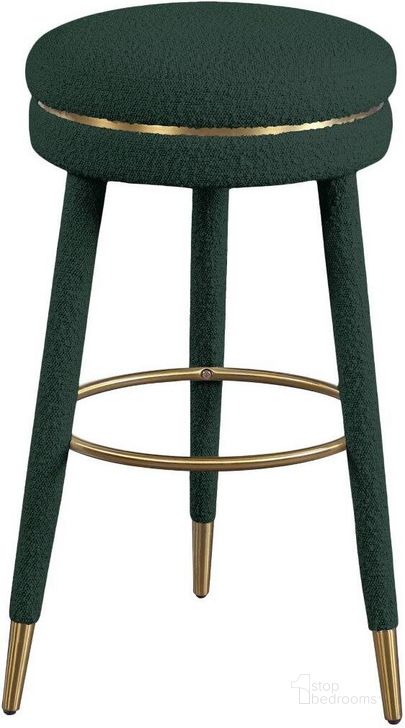 The appearance of Coral Green Boucle Fabric Bar Stool designed by Meridian in the modern / contemporary interior design. This green piece of furniture  was selected by 1StopBedrooms from Coral Collection to add a touch of cosiness and style into your home. Sku: 724Green. Material: Metal. Product Type: Barstool. Image1