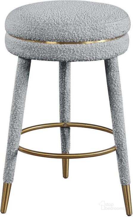 The appearance of Coral Grey Boucle Fabric Counter Stool designed by Meridian in the modern / contemporary interior design. This grey piece of furniture  was selected by 1StopBedrooms from Coral Collection to add a touch of cosiness and style into your home. Sku: 723Grey. Material: Metal. Product Type: Barstool. Image1