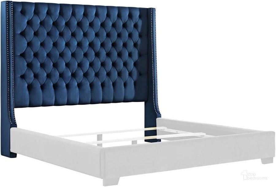 The appearance of Coralayne Blue King/California King Upholstered Headboard Only designed by Signature Design by Ashley in the traditional interior design. This blue piece of furniture  was selected by 1StopBedrooms from Coralayne Collection to add a touch of cosiness and style into your home. Sku: B650-178. Material: Fabric. Product Type: Headboard. Bed Size: King. Image1