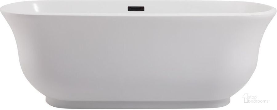 The appearance of Coralie 67 Inch Soaking Bathtub In Glossy White designed by Elegant Lighting in the transitional interior design. This glossy white piece of furniture  was selected by 1StopBedrooms from Coralie Collection to add a touch of cosiness and style into your home. Sku: BT10267GW. Product Type: Bathroom Sink. Material: Iron. Image1