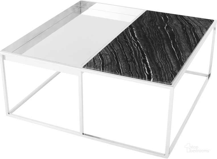 The appearance of Corbett Black Wood Vein Stone Coffee Table HGNA533 designed by Nuevo in the modern / contemporary interior design. This black piece of furniture  was selected by 1StopBedrooms from Corbett Collection to add a touch of cosiness and style into your home. Sku: HGNA533. Product Type: Coffee Table. Material: Stone. Image1