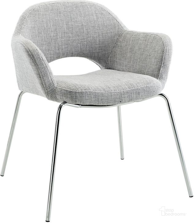 The appearance of Cordelia Dining Armchair In Light Gray designed by Modway in the modern / contemporary interior design. This light gray piece of furniture  was selected by 1StopBedrooms from Cordelia Collection to add a touch of cosiness and style into your home. Sku: EEI-623-LGR. Material: Fabric. Product Type: Arm Chair. Image1