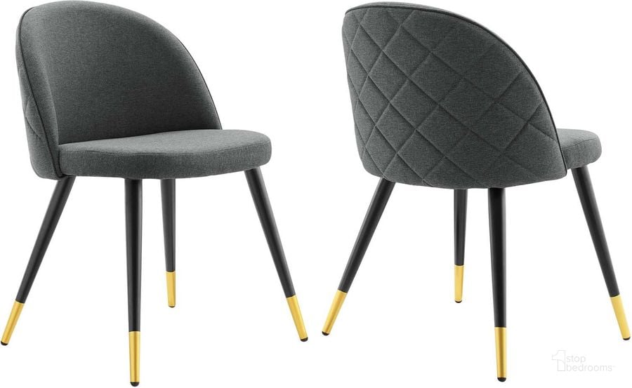 The appearance of Cordial Upholstered Fabric Dining Chairs - Set of 2 In Gray designed by Modway in the modern / contemporary interior design. This gray piece of furniture  was selected by 1StopBedrooms from Cordial Collection to add a touch of cosiness and style into your home. Sku: EEI-4524-GRY. Material: Polyester. Product Type: Dining Chair. Image1