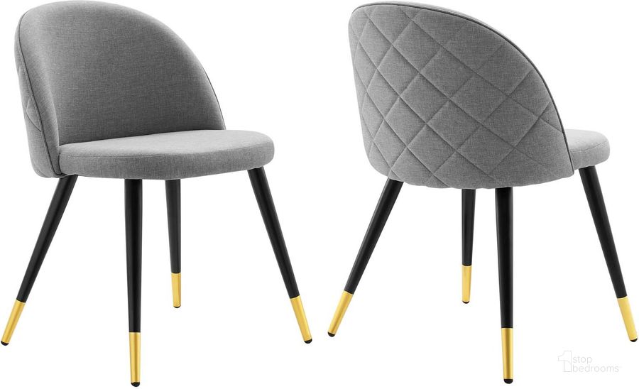 The appearance of Cordial Upholstered Fabric Dining Chairs - Set of 2 In Light Gray designed by Modway in the modern / contemporary interior design. This light gray piece of furniture  was selected by 1StopBedrooms from Cordial Collection to add a touch of cosiness and style into your home. Sku: EEI-4524-LGR. Material: Polyester. Product Type: Dining Chair. Image1