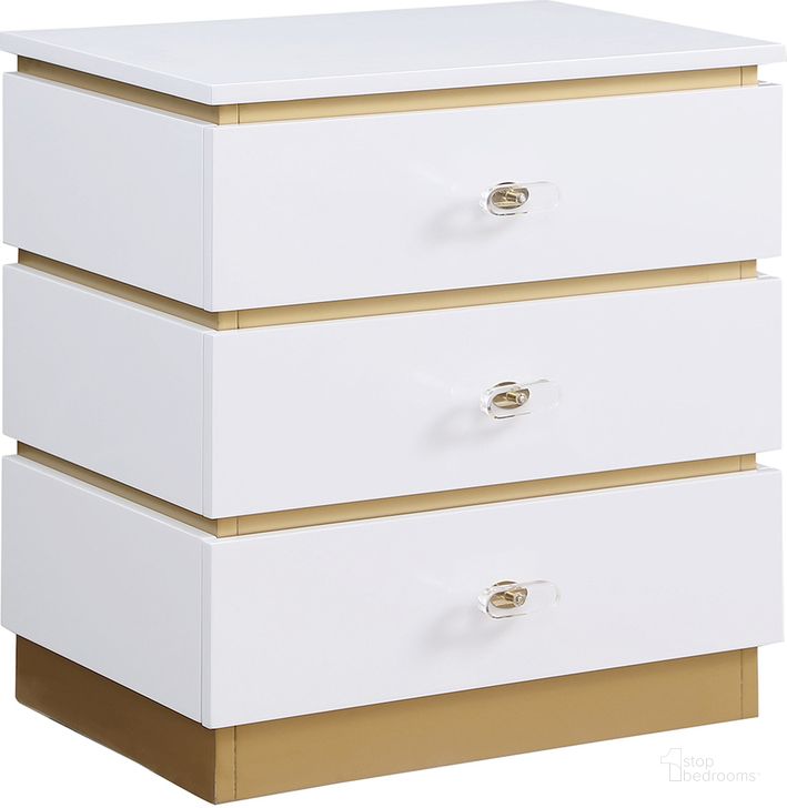 The appearance of Cordoba Side Table With Drawers In White designed by Best Master Furniture in the modern / contemporary interior design. This white piece of furniture  was selected by 1StopBedrooms from Cordoba Collection to add a touch of cosiness and style into your home. Sku: T2030WST. Material: Wood. Product Type: Side Table. Image1