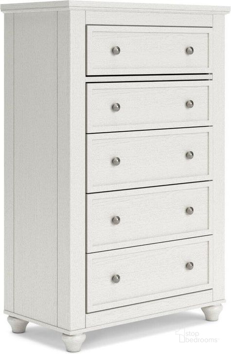 The appearance of Corgan White Chest designed by Windsor Home in the traditional interior design. This white piece of furniture  was selected by 1StopBedrooms from Corgan Collection to add a touch of cosiness and style into your home. Sku: B3290-245. Material: Wood. Product Type: Chest. Image1