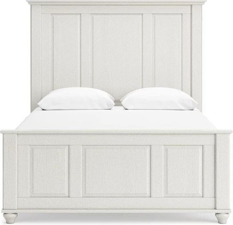 The appearance of Corgan White Queen Panel Bed designed by Windsor Home in the traditional interior design. This white piece of furniture  was selected by 1StopBedrooms from Corgan Collection to add a touch of cosiness and style into your home. Sku: B3290-54;B3290-57;B3290-96;B3290-61. Bed Type: Panel Bed. Material: Wood. Product Type: Panel Bed. Bed Size: Queen. Image1