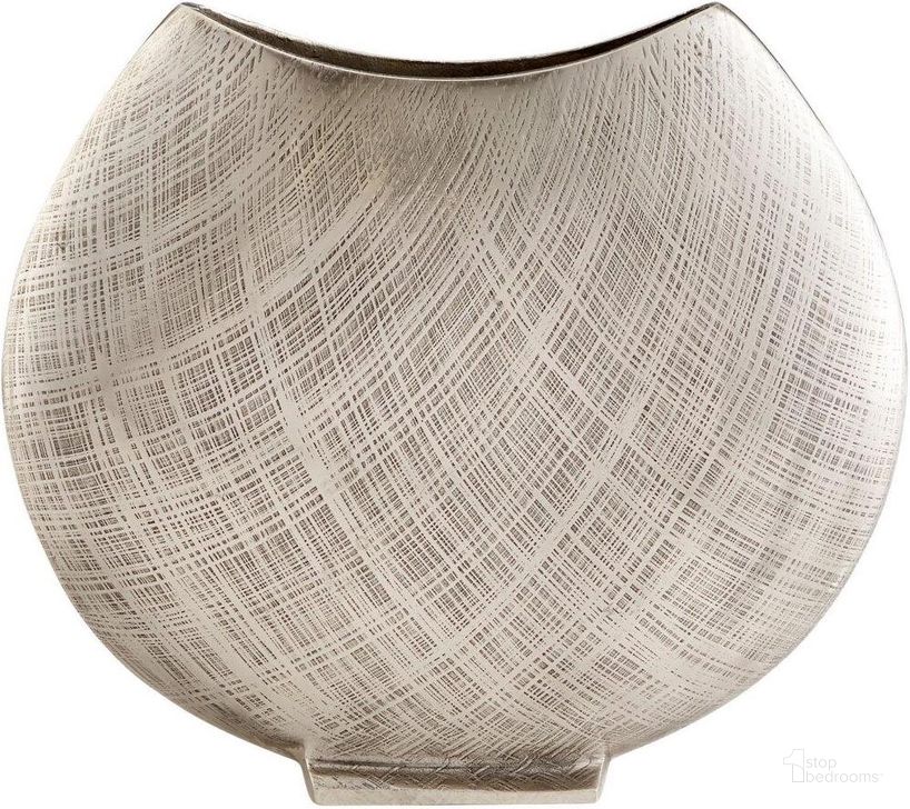 The appearance of Corinne Antique Silver Large Vase designed by Cyan Design in the modern / contemporary interior design. This silver and grey piece of furniture  was selected by 1StopBedrooms from Corinne Collection to add a touch of cosiness and style into your home. Sku: 09827. Material: Aluminum. Product Type: Vase.