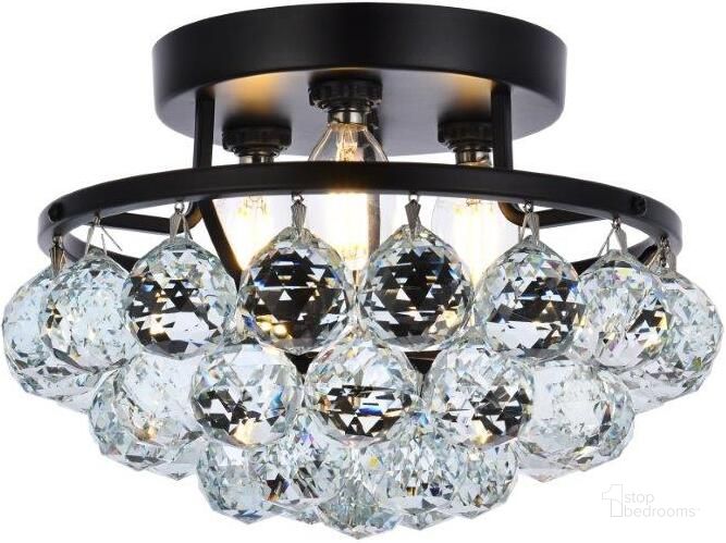 The appearance of Corona 10 Inch Black Flush Mount V9805F10BK/RC designed by Elegant Lighting in the transitional interior design. This black piece of furniture  was selected by 1StopBedrooms from Corona Collection to add a touch of cosiness and style into your home. Sku: V9805F10BK/RC. Material: Metal. Product Type: Flush Mount. Image1