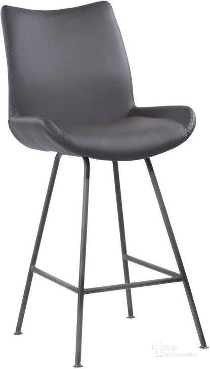 The appearance of Coronado Grey Upholstered 26 Inch Counter Height Barstool designed by Armen Living in the modern / contemporary interior design. This gray piece of furniture  was selected by 1StopBedrooms from Coronado Collection to add a touch of cosiness and style into your home. Sku: LCCDBAGR26. Product Type: Barstool. Material: Foam. Image1