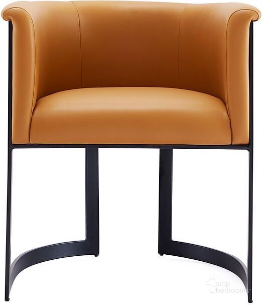 The appearance of Corso Leatherette Dining Chair With Metal Frame In Tan designed by Manhattan Comfort in the modern / contemporary interior design. This tan piece of furniture  was selected by 1StopBedrooms from Corso Collection to add a touch of cosiness and style into your home. Sku: DC046-CL. Material: Metal. Product Type: Dining Chair. Image1