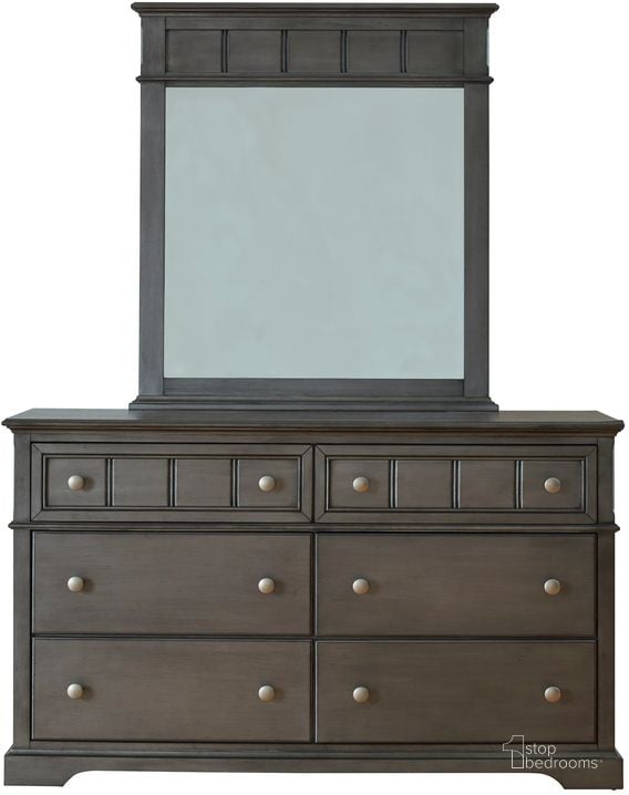 The appearance of Cortland Dresser and Mirror In Light Gray designed by Progressive Furniture in the transitional interior design. This light gray piece of furniture  was selected by 1StopBedrooms from Cortland Collection to add a touch of cosiness and style into your home. Sku: B114-23;B114-50. Product Type: Dresser and Mirror. Material: Rubberwood. Image1