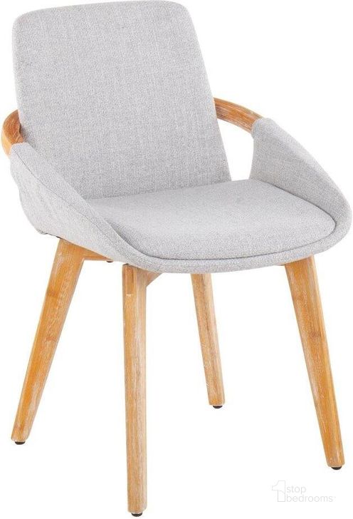 The appearance of Cosmo Mid-Century Chair In Natural Bamboo And Light Grey Noise Fabric designed by Lumisource in the transitional interior design. This light grey piece of furniture  was selected by 1StopBedrooms from Cosmo Collection to add a touch of cosiness and style into your home. Sku: CH-COSMO NALGY. Product Type: Chair. Material: Bamboo. Image1