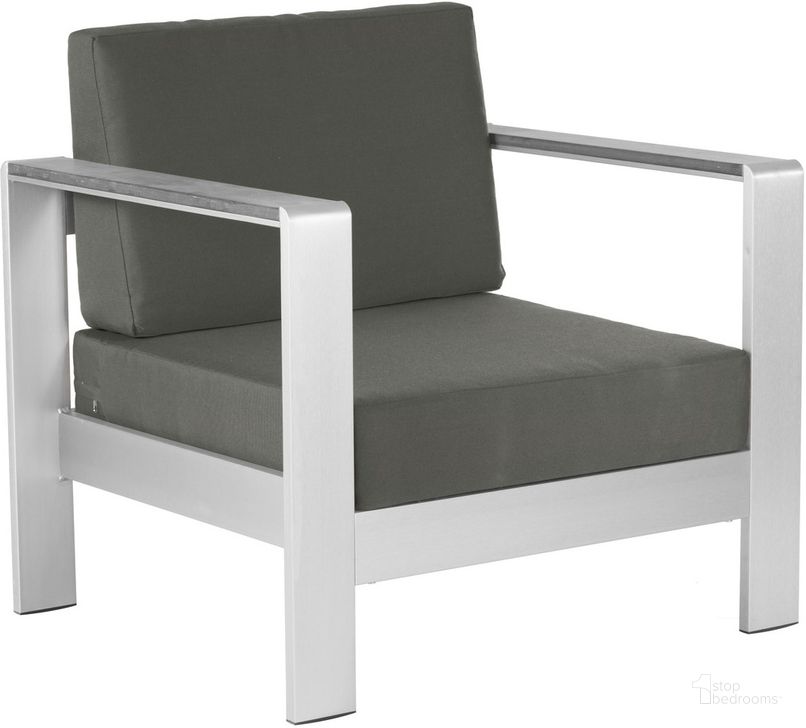 The appearance of Cosmopolitan Arm Chair In Dark Gray designed by Zuo Modern in the modern / contemporary interior design. This dark gray piece of furniture  was selected by 1StopBedrooms from Cosmopolitan Collection to add a touch of cosiness and style into your home. Sku: 703985. Material: Aluminum. Product Type: Outdoor Chair. Image1