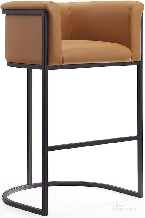 The appearance of Cosmopolitan Barstool in Camel and Black designed by Manhattan Comfort in the transitional interior design. This black and camel piece of furniture  was selected by 1StopBedrooms from Cosmopolitan Collection to add a touch of cosiness and style into your home. Sku: BS015-CL. Material: Metal. Product Type: Barstool. Image1