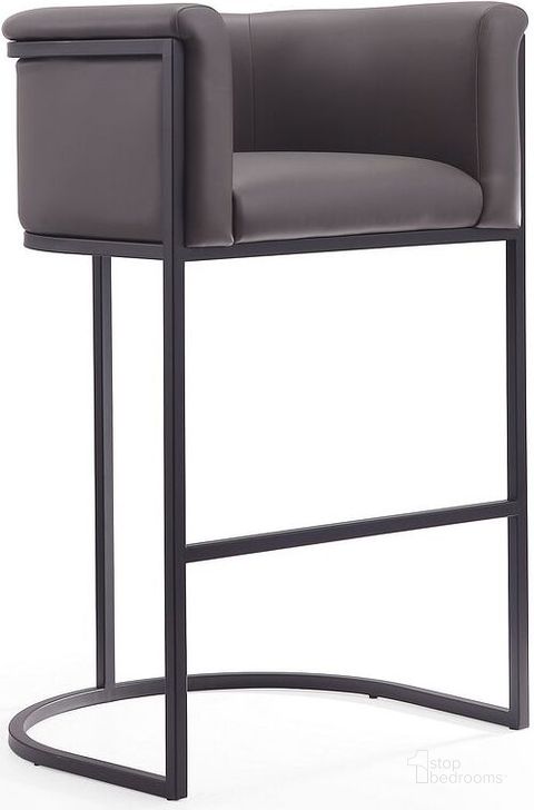 The appearance of Cosmopolitan Barstool in Pebble and Black designed by Manhattan Comfort in the transitional interior design. This pebble piece of furniture  was selected by 1StopBedrooms from Cosmopolitan Collection to add a touch of cosiness and style into your home. Sku: BS015-PE. Material: Metal. Product Type: Barstool. Image1