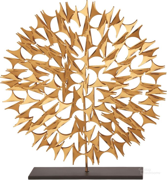 The appearance of Cosmos Large Sculpture In Gold designed by Global Views in the modern / contemporary interior design. This gold piece of furniture  was selected by 1StopBedrooms from Cosmos Collection to add a touch of cosiness and style into your home. Sku: 9.92007. Product Type: Sculpture. Material: Iron. Image1