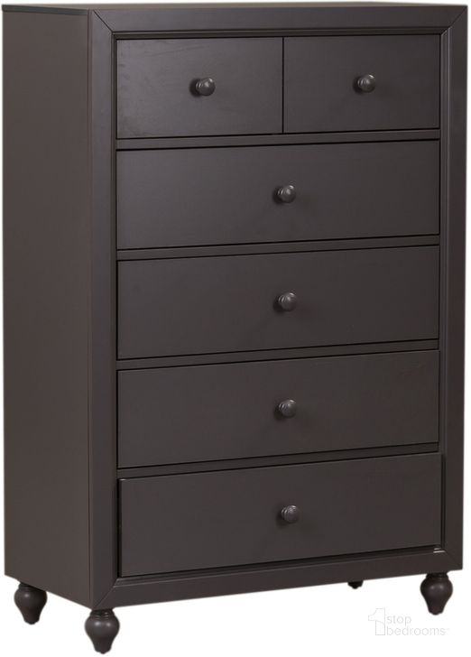 The appearance of Cottage View Dark Gray 5 Drawer Chest designed by Liberty in the transitional interior design. This gray piece of furniture  was selected by 1StopBedrooms from Cottage View Collection to add a touch of cosiness and style into your home. Sku: 423-BR40. Material: Wood. Product Type: Chest. Image1