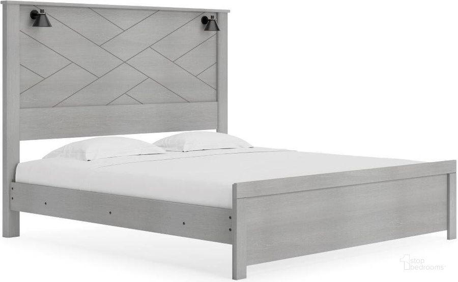 The appearance of Cottonburg Light Grey King Panel Bed designed by Signature Design by Ashley in the modern / contemporary interior design. This white and light gray piece of furniture  was selected by 1StopBedrooms from Cottonburg Collection to add a touch of cosiness and style into your home. Sku: B1192-58;B1192-56;B1192-99. Bed Type: Panel Bed. Material: Wood. Product Type: Panel Bed. Bed Size: King. Image1