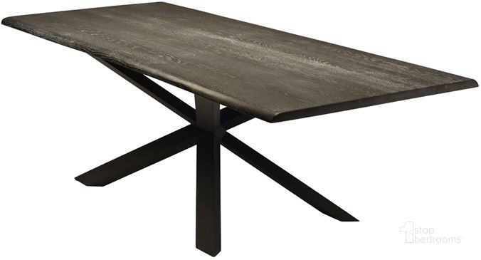 The appearance of Couture Oxidized Grey Wood Dining Table HGSX196 designed by Nuevo in the modern / contemporary interior design. This gray piece of furniture  was selected by 1StopBedrooms from Couture Collection to add a touch of cosiness and style into your home. Sku: HGSX196. Table Base Style: Trestle. Material: Wood. Product Type: Dining Table. Table Top Shape: Rectangular. Size: 40". Image1