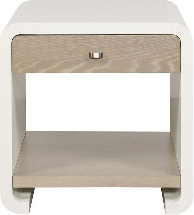 The appearance of Cove Drawer End Table In White designed by Vanguard Furniture in the transitional interior design. This white piece of furniture  was selected by 1StopBedrooms from Cove Collection to add a touch of cosiness and style into your home. Sku: S400E-PA. Material: Wood. Product Type: End Table. Image1